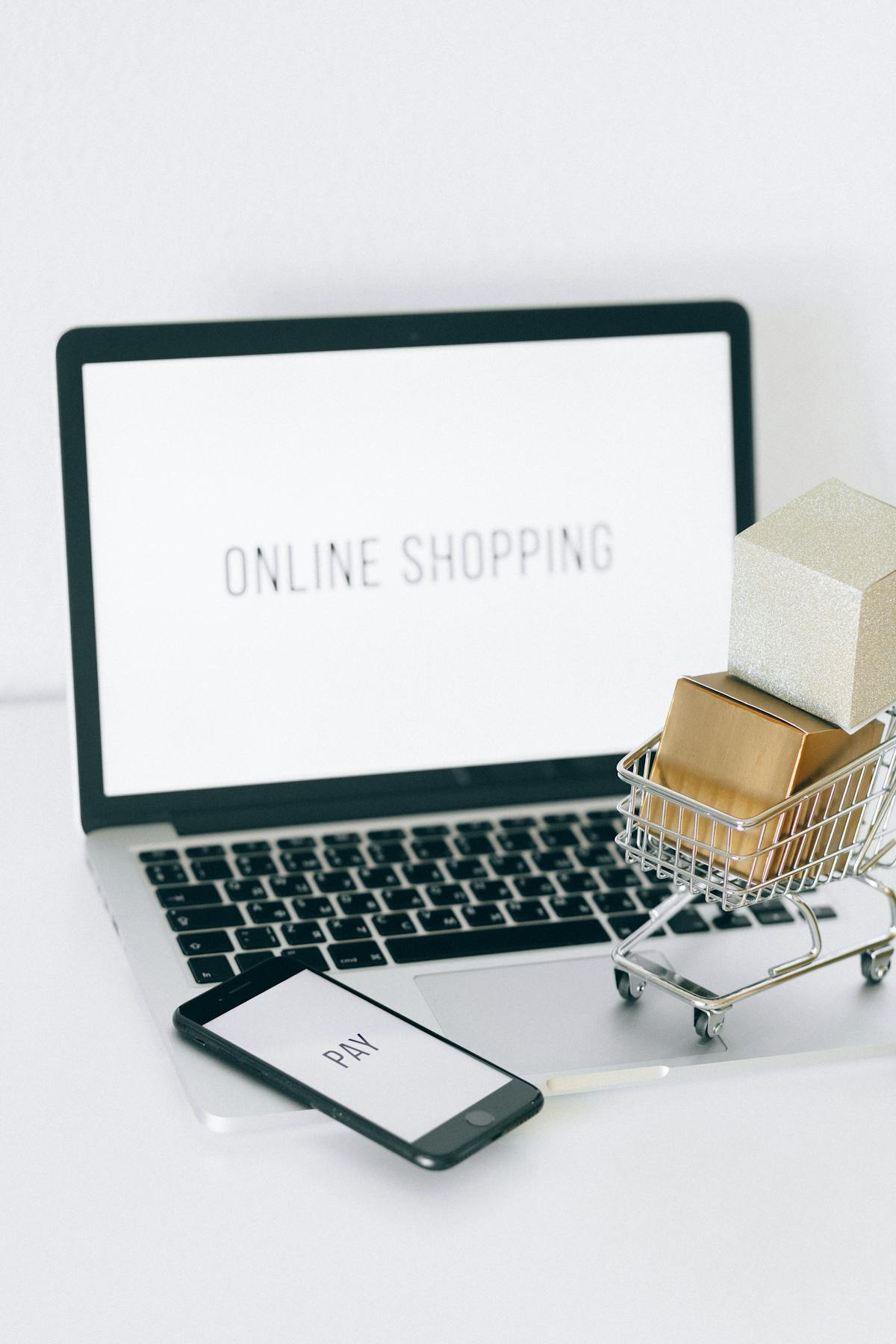 ノートPCでShopifyアプリの料金プランを検討するイメージ